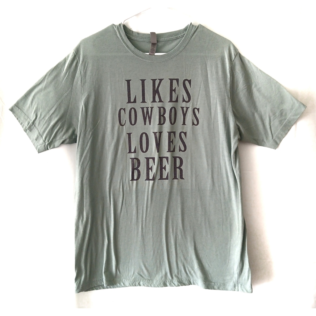 Likes Cowboys Loves Beer Graphic Tee Xl
